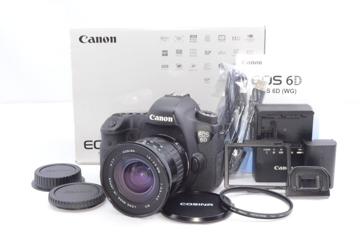【1円スタート！】美品 EOS 6D ボディ Canon キヤノン デジタル一眼 カメラ おまけレンズ 箱つきの画像1