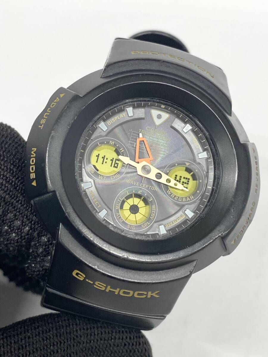 6324 G-SHOCK 腕時計 PROTECTION AWG-500J 黒 ソーラー 稼働品 使用感：中の画像1