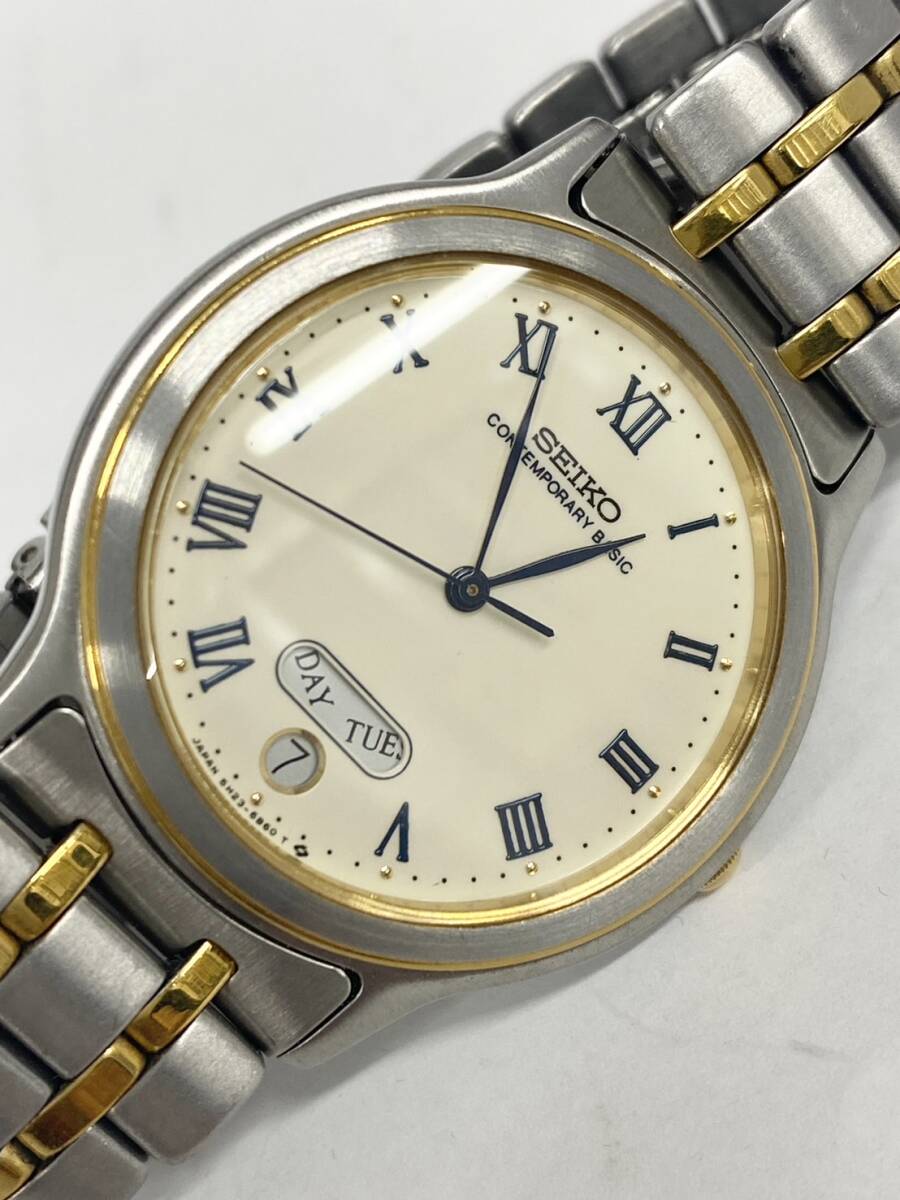 6394　SEIKO　セイコー　CONTEMPORARY BASIC　腕時計　腕周り：約19cm　あまりゴマ付き　5H23-6B90_画像4