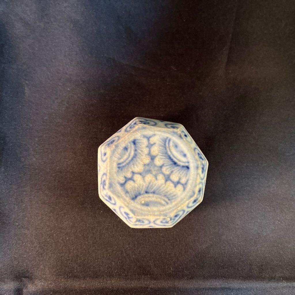 時代 李朝染付 八角 香合 中国美術 骨董品 古美術品の画像5