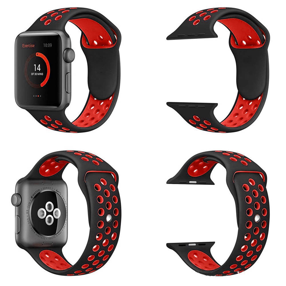 アップルウォッチ バンド 2本セット 42mm 44mm 45mm 49mm apple watch Ultra series SE 8 7 6 5 4 3 2 1 ベルト シリコン 交換 黒 赤 黄色 _画像2