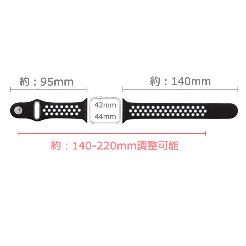 アップルウォッチ バンド 42mm 44mm 45mm 49mm apple watch Ultra series SE 8 7 6 5 4 3 2 1 スポーツ ベルト シリコン 交換用 黒 灰 安いの画像5