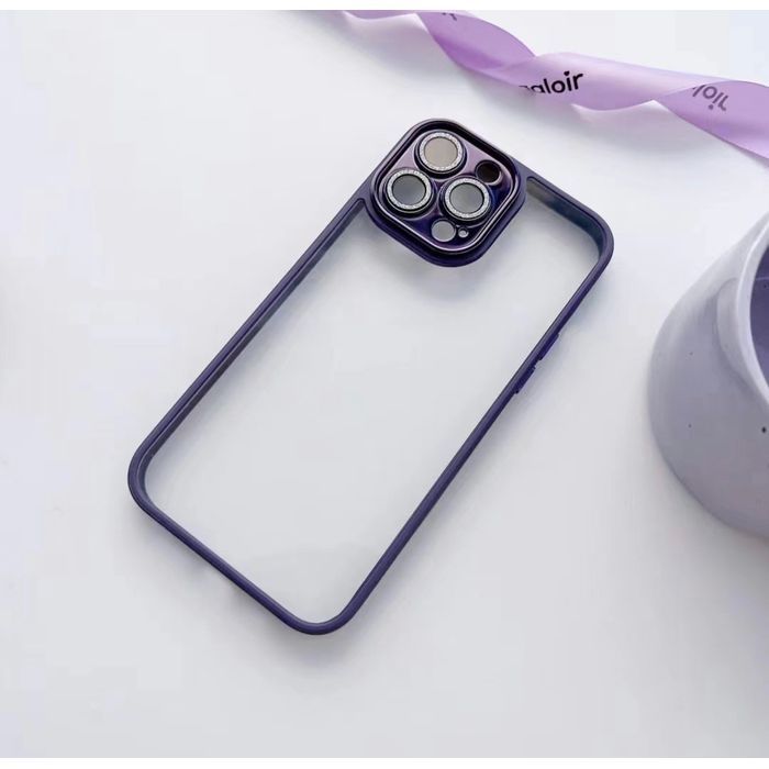 iphone14proケース カーバー レンズ保護耐衝撃  紫206