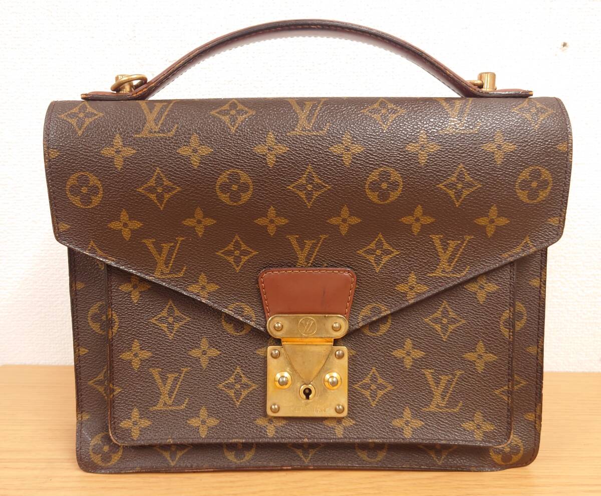 ルイ・ヴィトン LOUIS VUITTON モノグラム モンソー 28 ハンドバッグ ストラップ・鍵欠品 ブラウン M51185 USED品の画像1