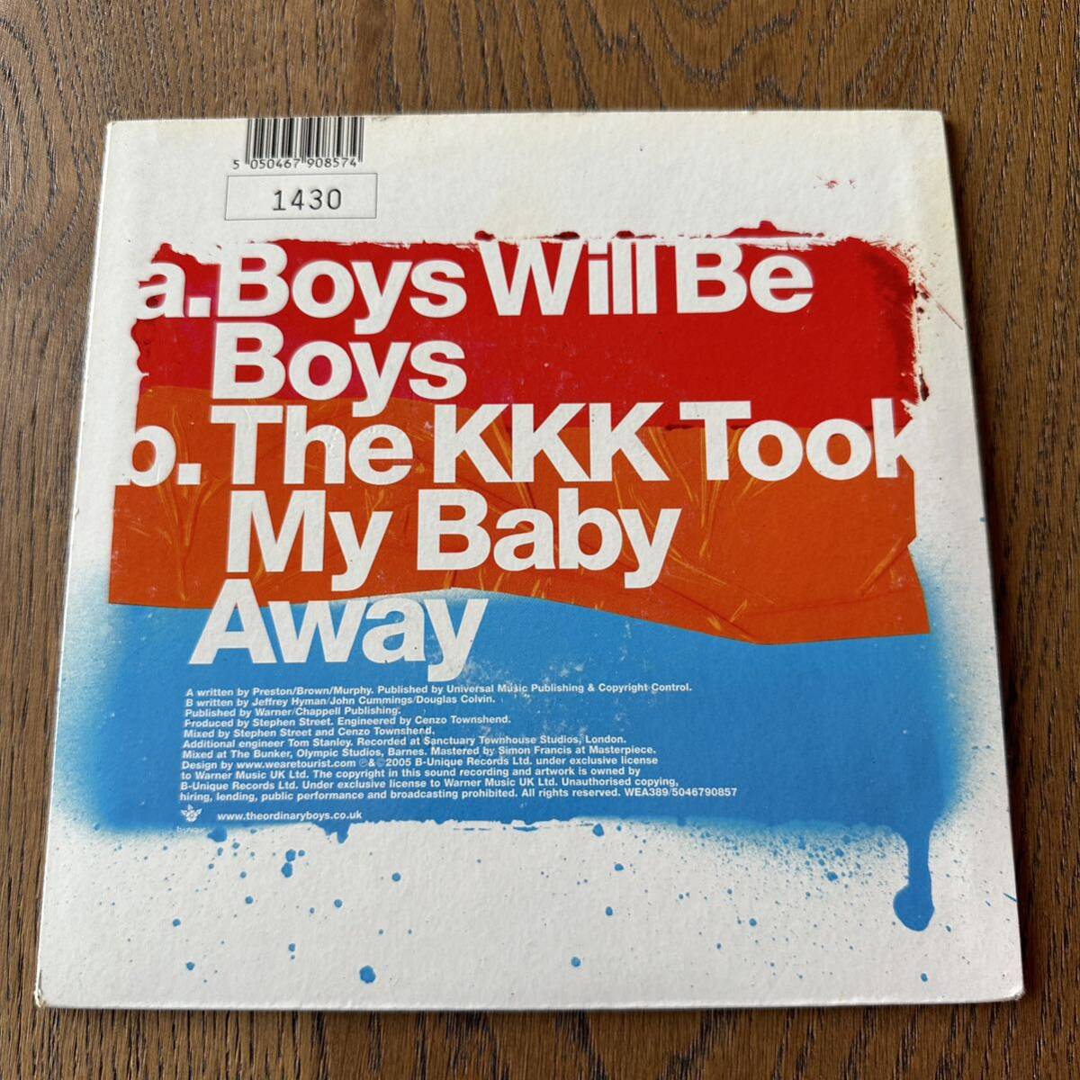 The Ordinary Boys Boys Will Be Boys / The KKK Took My Baby Away uk indie ska punk Ramones_画像3