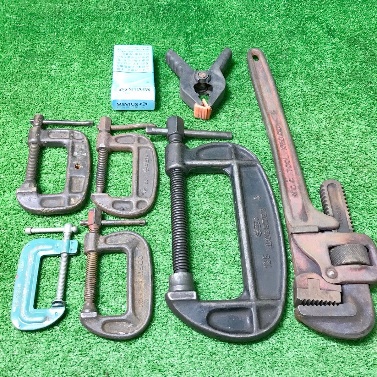 ..c042 lobster /MCC other # aluminium contains C type clamp vise vise 50mm/125mm/450mm pipe wrench pie Len other * total 7 point set!