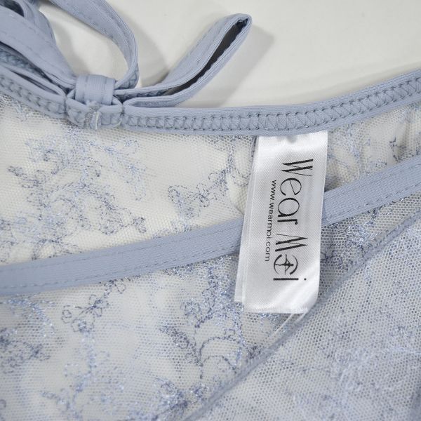 極美品 ☆ WEARMOI 刺繍メッシュプルオンスカート ライトグレー S/XSの画像4