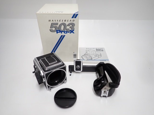 外観良品 HASSELBLAD 503CX + A12 1994年頃 ハッセルブラッド 中判カメラボディ + マガジン グリップ/元箱/説明書付 ∬ 6DDD9-1