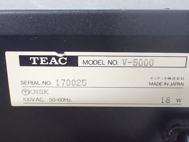 【録再可/完動品】TEAC ティアック カセットデッキ V-5000 ★ 6DE31-10の画像5