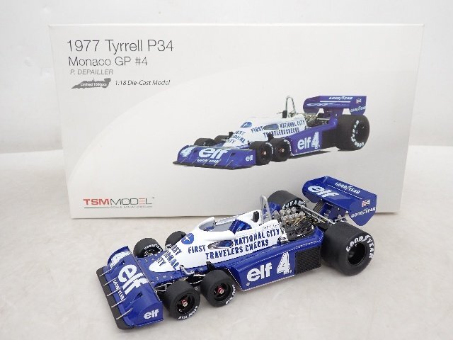 TrueScale 1/18 1977 Tyrrell P34 Monaco GP #4 デパイユ TSM141809 元箱付き ティレル ▽ 6DC87-15の画像1