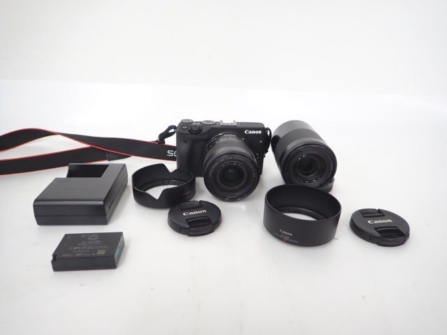 Canon ミラーレスデジタル一眼カメラ EOS M3 ダブルズームキット 18-55mm/55-200mm キャノン △ 6DA2D-3_画像1