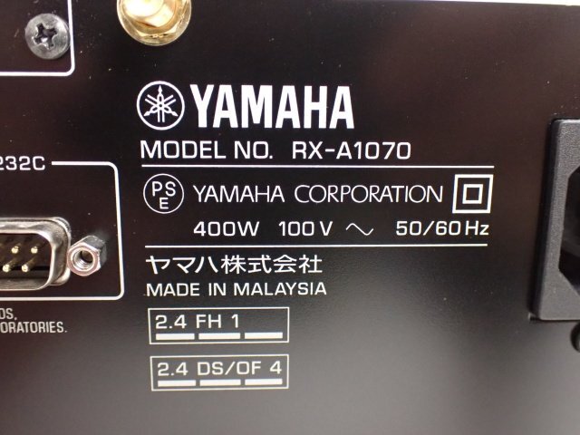 YAMAHA Dolby Atmos＆DTS:X対応 7.1ch AVアンプ/AVレシーバー AVENTAGE RX-A1070 ブラック ヤマハ ◆ 6DA74-3