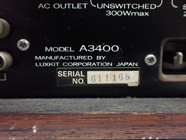 LUXMAN/LUXKIT A3400 真空管コントロールアンプ/管球式プリアンプ ラックスマン 説明書付き ∩ 6DCAD-8の画像5