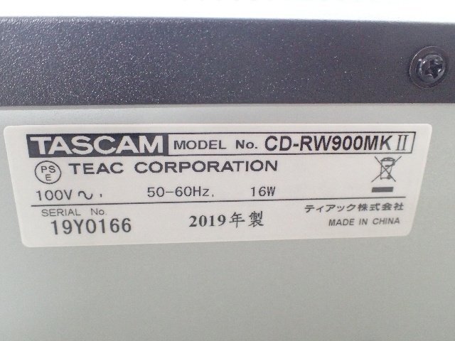 【録再可/完動品】TASCAM タスカム CDレコーダー CD-RW900MKII ★ 6DCEC-5