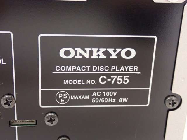 ONKYO オンキョー CDプレーヤー C-755 リモコン付 □ 6E263-1の画像5