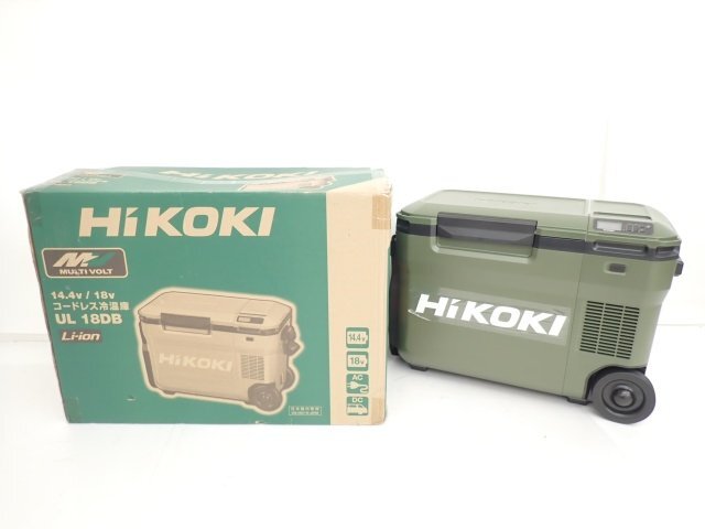 【未使用開封品】HiKOKI/日立工機 18V コードレス冷温庫 UL18DB + リチウムイオン電池 BSL36B18×2、専用バッグ付 ◆ 6E12A-2_画像1