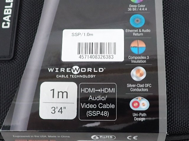 【未開封品】WIREWORLD HDMIケーブル Silver Sphere 48 1.0m ワイヤーワールド (1） ▽ 6E30A-1_画像2