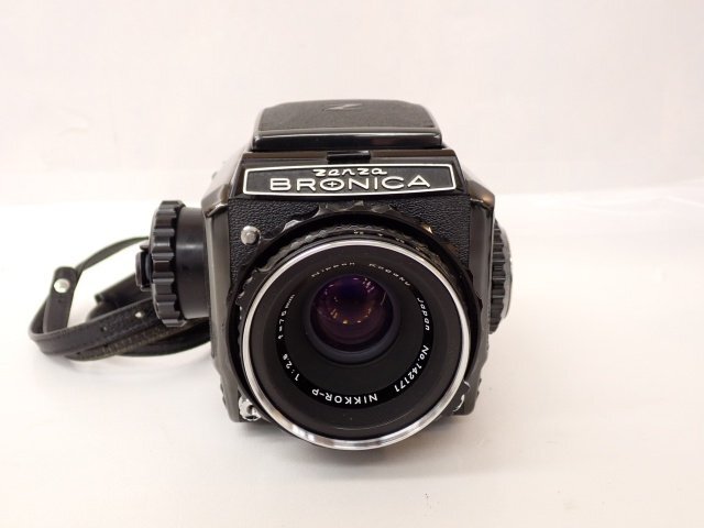 ZENZA BRONICA ゼンザブロニカ 中判カメラ S2 後期型 ボディ + レンズ Nikon NIKKOR-P 75mm F2.8 フィルムバック2個付 □ 6E297-18_画像2