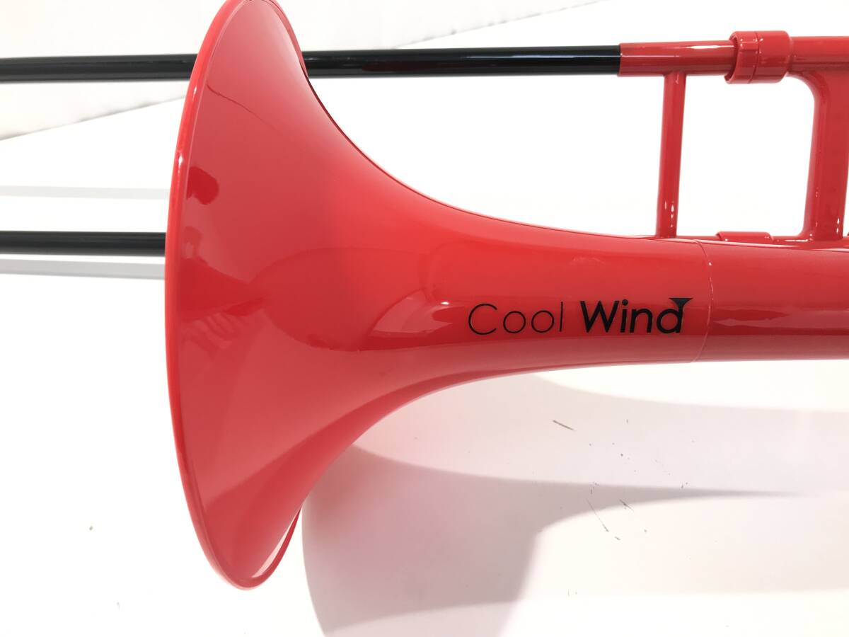 1円スタート 中古品 Cool Wind TB-200/F RED クールウィンド レッド プラスチックトロンボーン テナーバス プラ管 ソフトケース付の画像2