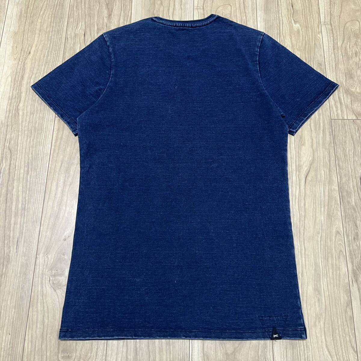 ★送料360円★美品 DENHAM デンハム 半袖 Tシャツ インディゴ染め 藍染め メンズ 綿100% コットン カットソー サイズXS 無地 R-5849_画像3