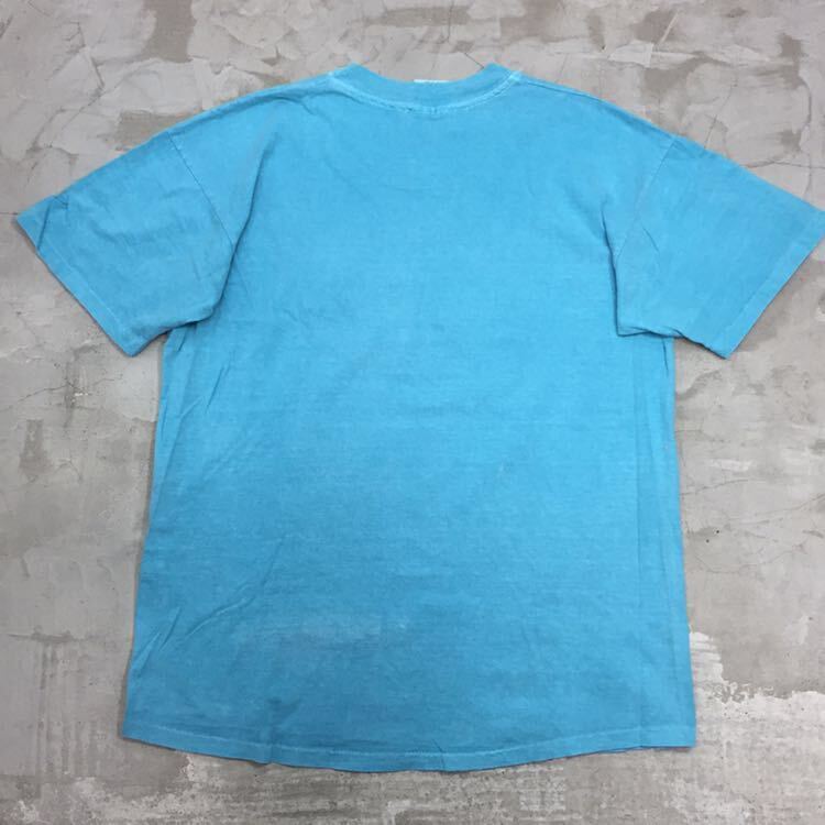 【送料360円】90s ビンテージ Anvil アンビル 半袖Tシャツ メンズ 男性用 サイズM 刺繍 ヴィンテージ USA製 米国製 ブルー K-2162_画像2