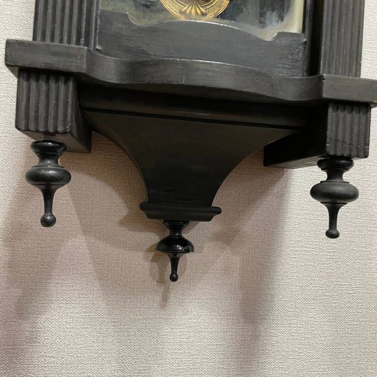 ドイツ製 ユンハンス JUNGHANS スリゲル 琺瑯文字盤 振子時計 柱時計 壁掛け ゼンマイ 98cm 稼働品 アンティーク_画像8