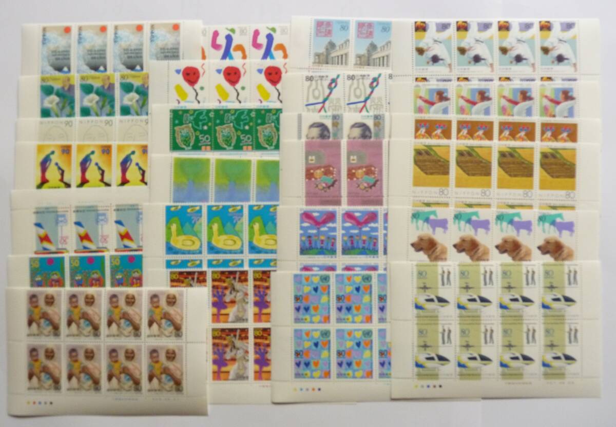 未使用記念切手シート集・ブロックまとめ売り、まとめて額面７６，６４０円・全て銘版、カラーマーク付きマキシムカード付の画像1