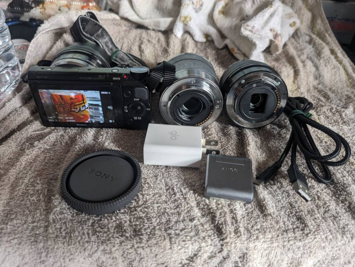 SONY ミラーレスデジタルカメラ NEX-5R ボディ レンズ SELP1650 SELP1650 SEL1855 3本 ジャンク品の画像10