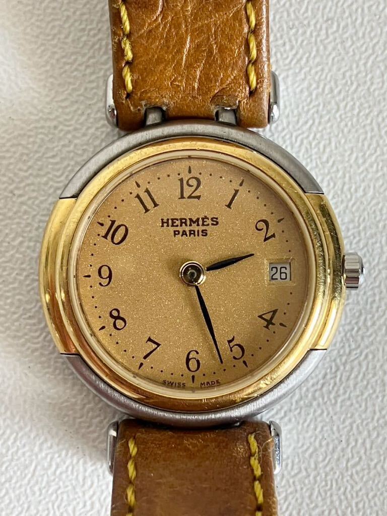 HERMES エルメス ウィンザー レディース腕時計 クオーツ 249544 稼動品 電池交換済み 腕回り約14-18cmの画像1