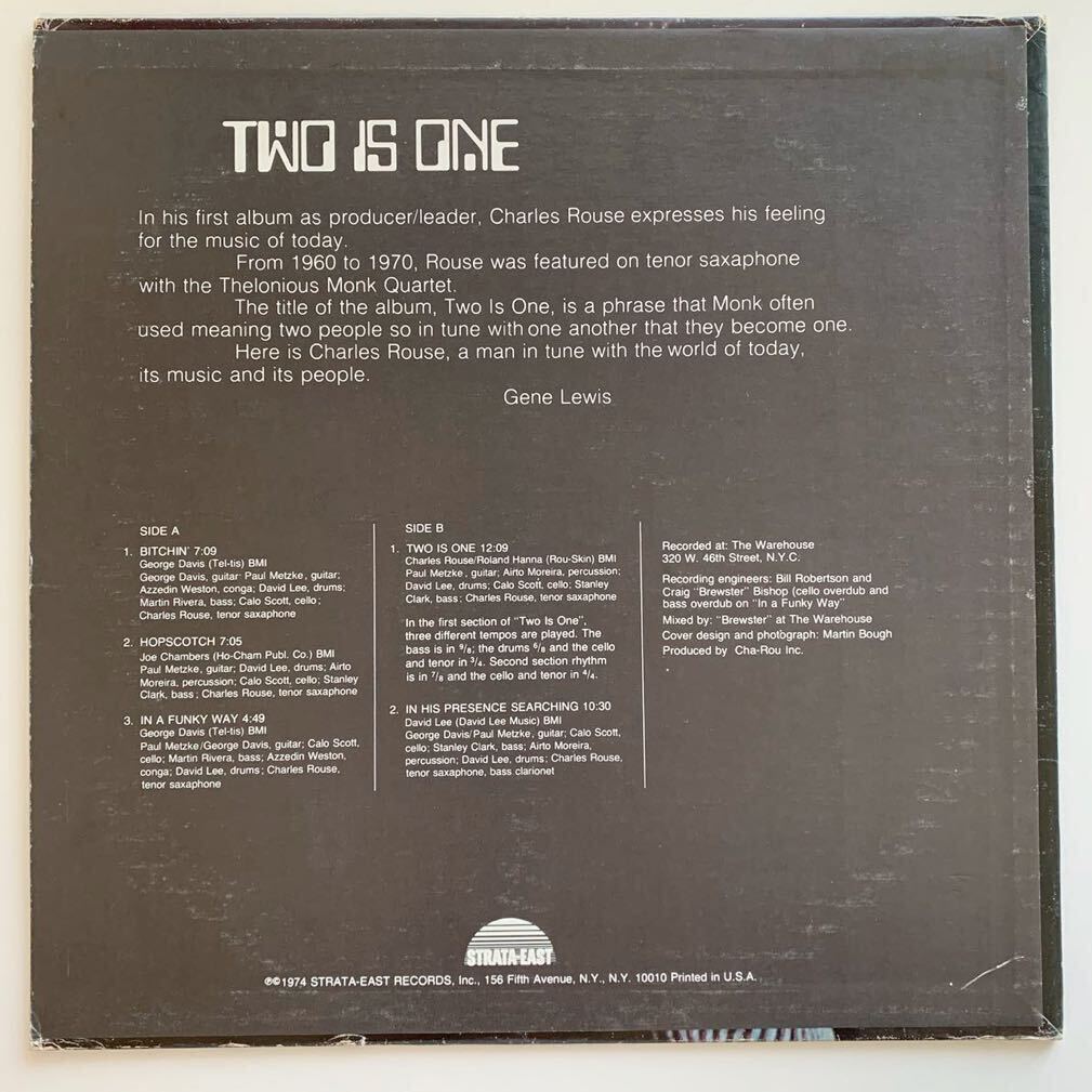 【オリジナル】 Charles Rouse “Two is One” David Lee Stanley Clark Charlie Rouse spiritual jazz funk rare groove Originalの画像2