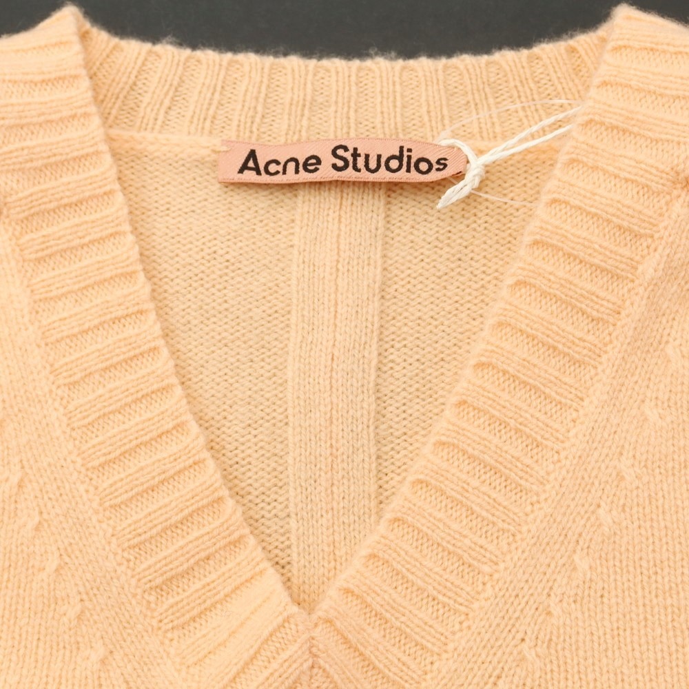 [ used ] Acne s Today oz ACNE STUDIOS wool cashmere V neck pull over knitted salmon [XXS]