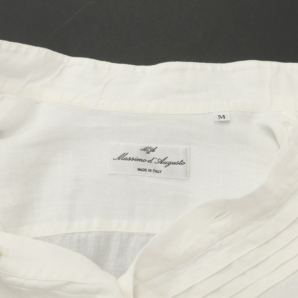 【中古】マッシモ ダウグスト Massimo d'Augusto リネン ブザムシャツ カジュアルシャツ オフホワイト【サイズM】_画像7