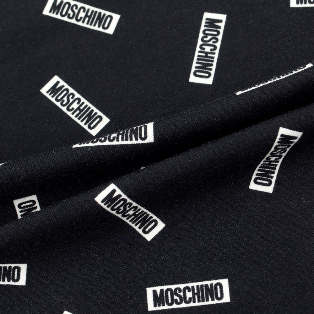 【未使用】モスキーノ MOSCHINO ストレッチコットン ロゴ 半袖Ｔシャツ ブラックxホワイト【サイズM】_画像4