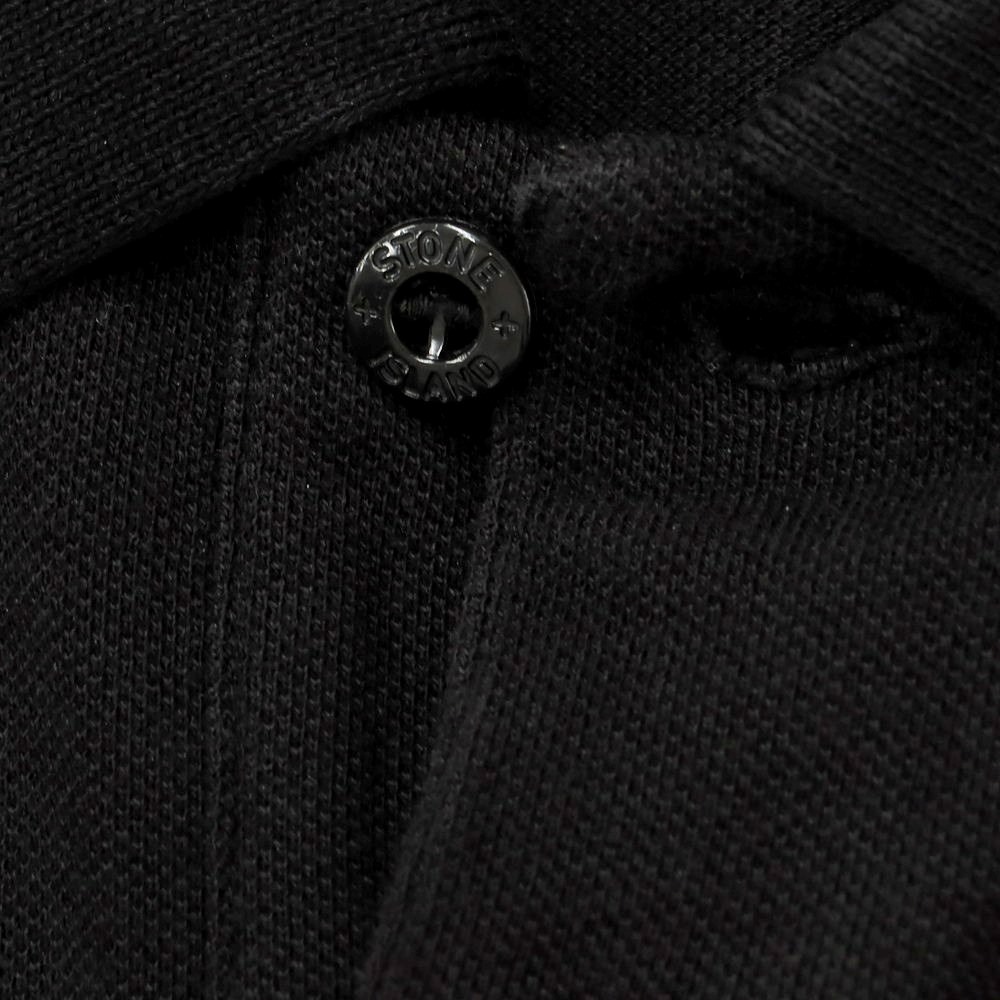 【中古】ストーンアイランド STONE ISLAND 鹿の子コットン 半袖ポロシャツ ブラック【サイズS】_画像3