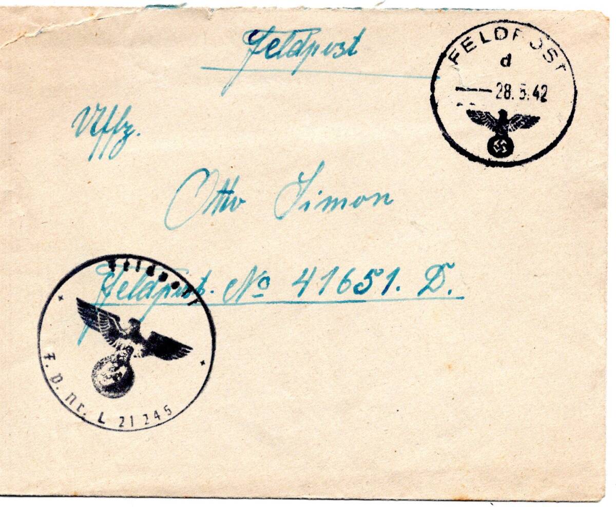 改〒【TCE】77616 - ドイツ/第三帝国・１９４２年・野戦郵便封書の画像1