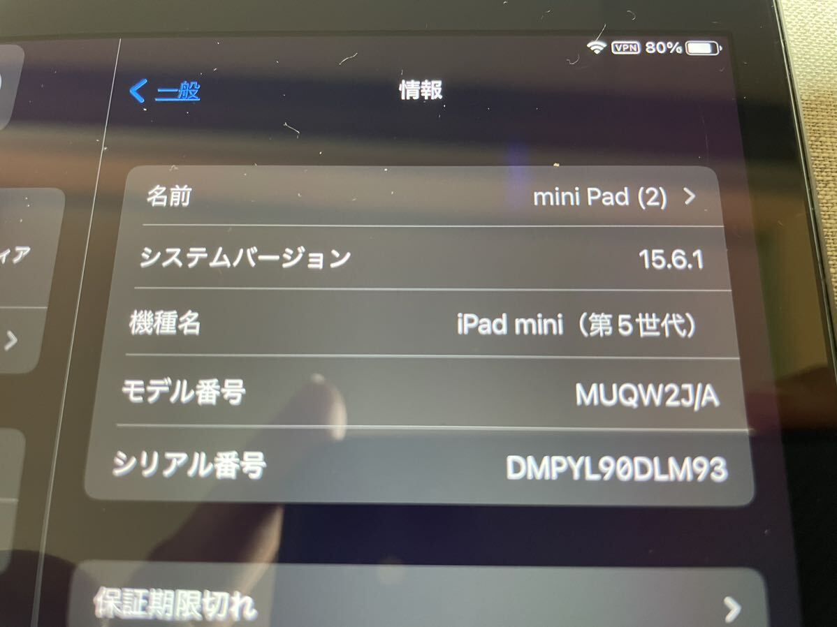 Apple iPad mini 5 Wi-Fiモデル64GB スペースグレイ 美品 の画像9