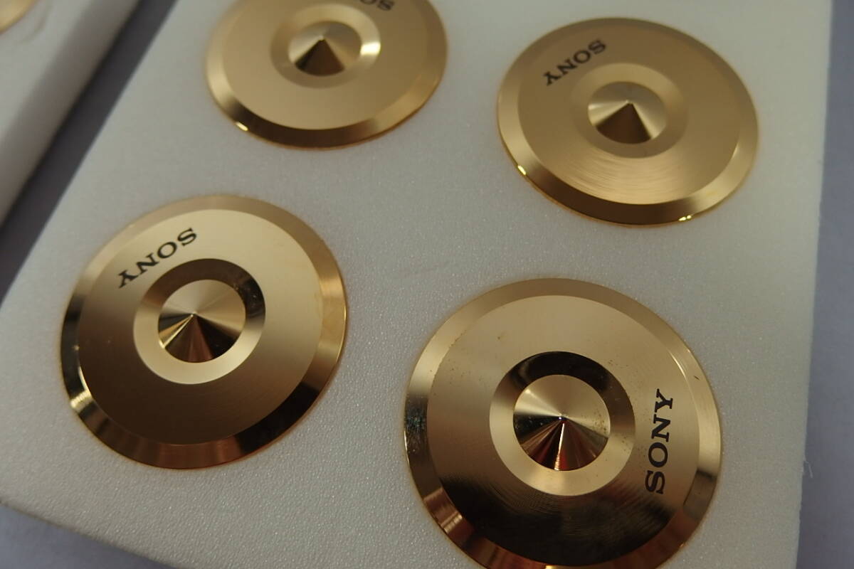 ◆未使用 SONY(ソニー) 非売品 日本製 ハイエンド 真鍮削り出し インシュレーター ゴールド 12個セット スパイクベースインシュレーターの画像6