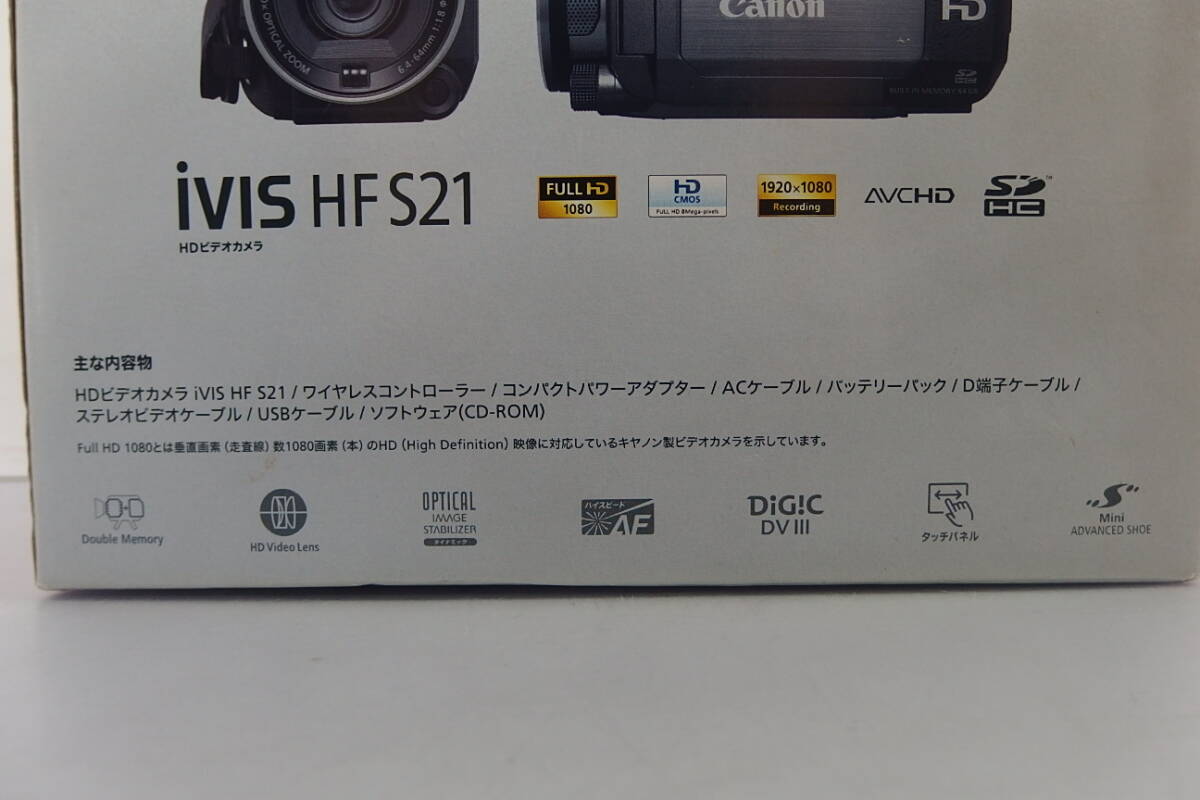 ◆未使用 Canon(キヤノン) 大容量64GB/デュアルSD(ダブルSD) フルHD デジタルビデオカメラ iVIS HF S21 ブラック IVISHFS21 強力手ぶれ補正_画像3