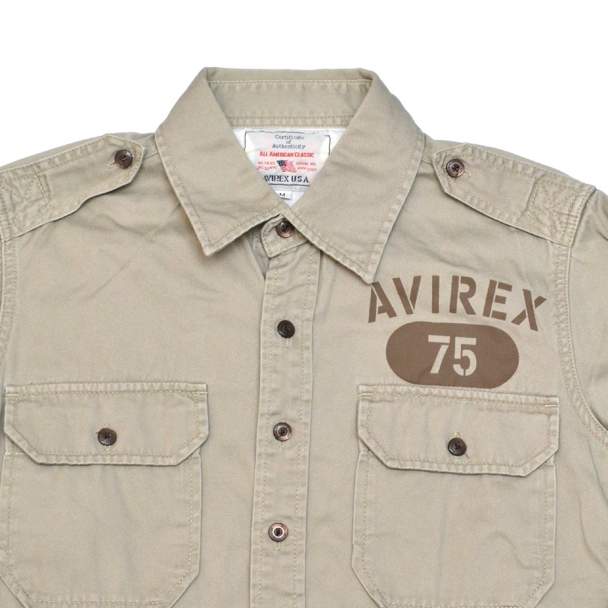 AVIREX アヴィレックス 上野商会 ミリタリーシャツ 長袖 6185030 Mサイズ メンズ M830009の画像5
