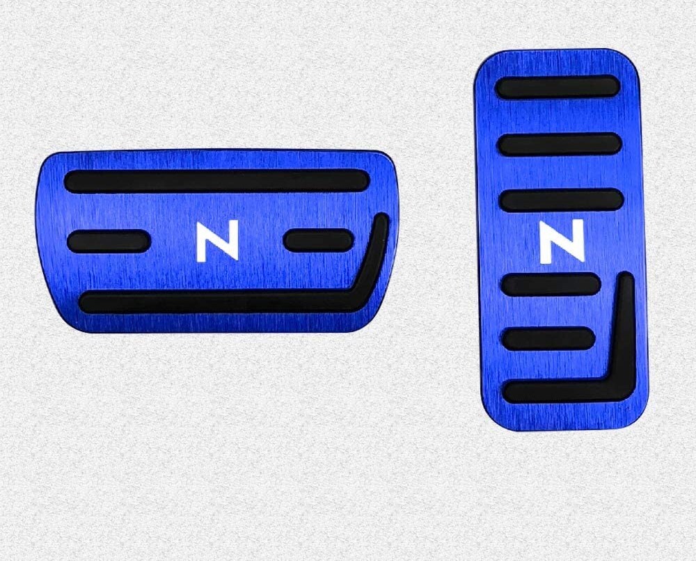 ホンダNシリーズ用 高品質アルミペダルカバー アクセル/ブレーキペダル N-BOX N-WGN N-ONE N-VAN 青の画像1