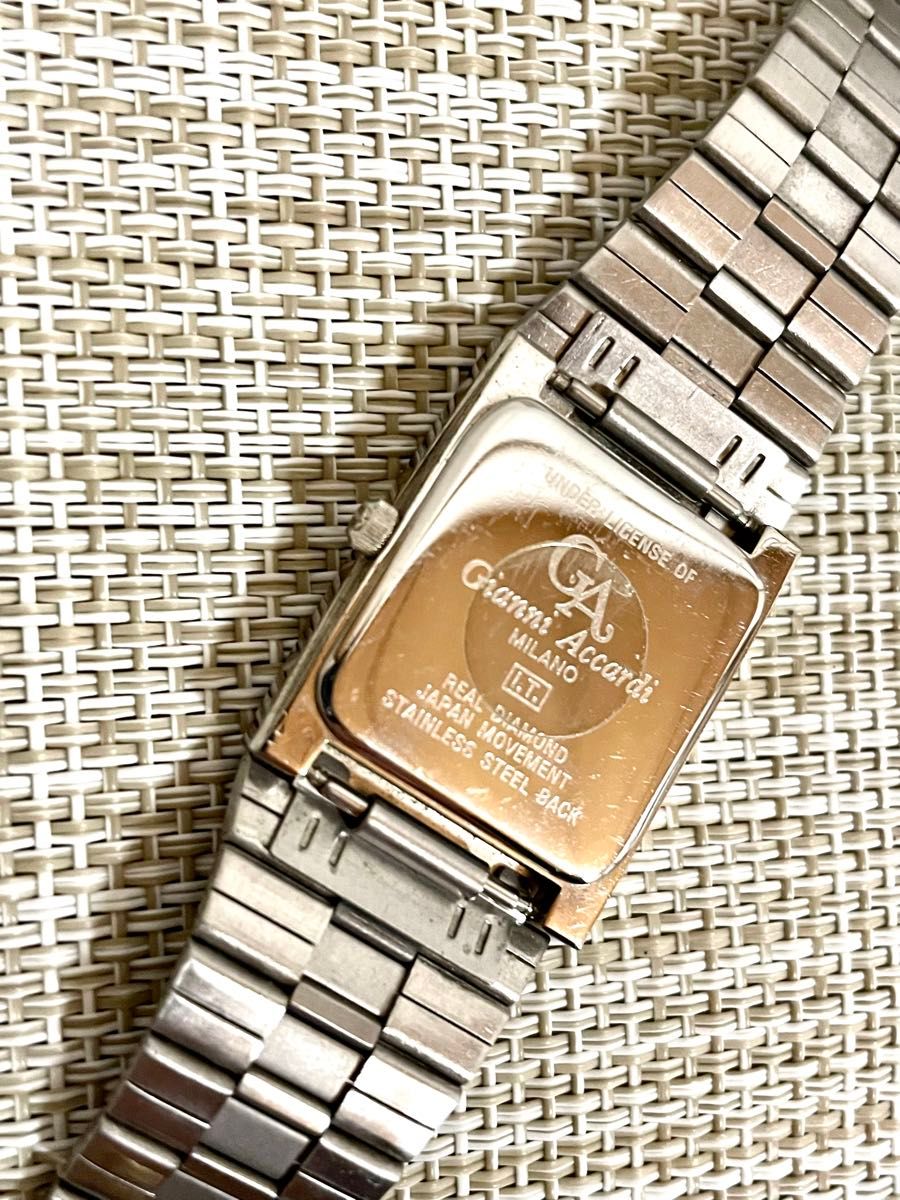 [限定特価品:ランクA-/稼働]Gianni Accardi REAL DIAMOND/1Pダイヤ/ブルー/デイト/腕時計