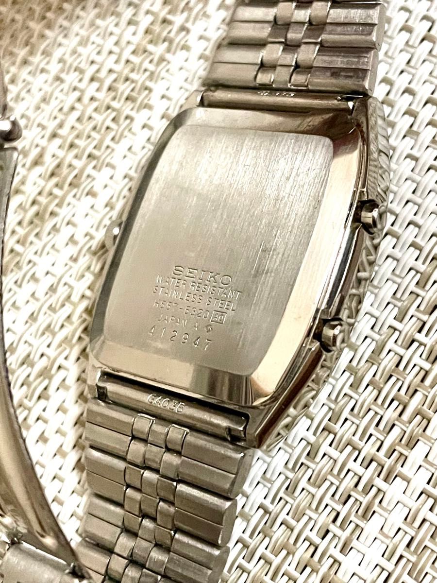 [希少:1984年製:デッドストック級/稼働]SEIKO セイコー ハイブリッド HYBRID/アナデジ/白文字盤/腕時計