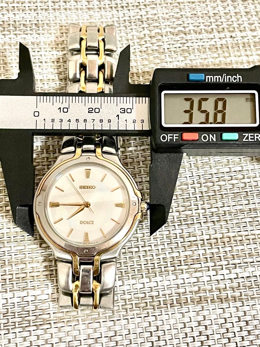 [1996年製/限定特価品:稼働]SEIKO セイコー Dolce ドルチェ/5e31/ゴールド/フルメタル/刻印/腕時計