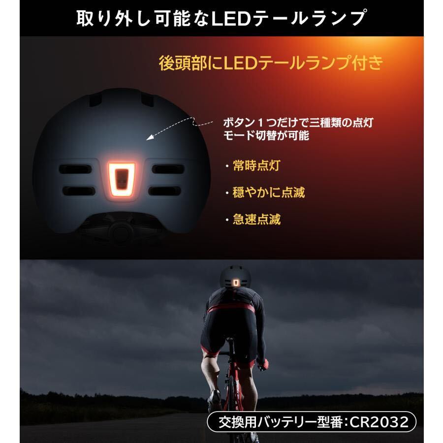 自転車ヘルメット つば付き 高通気性 軽量 耐衝撃 男女兼用 高校生_画像8
