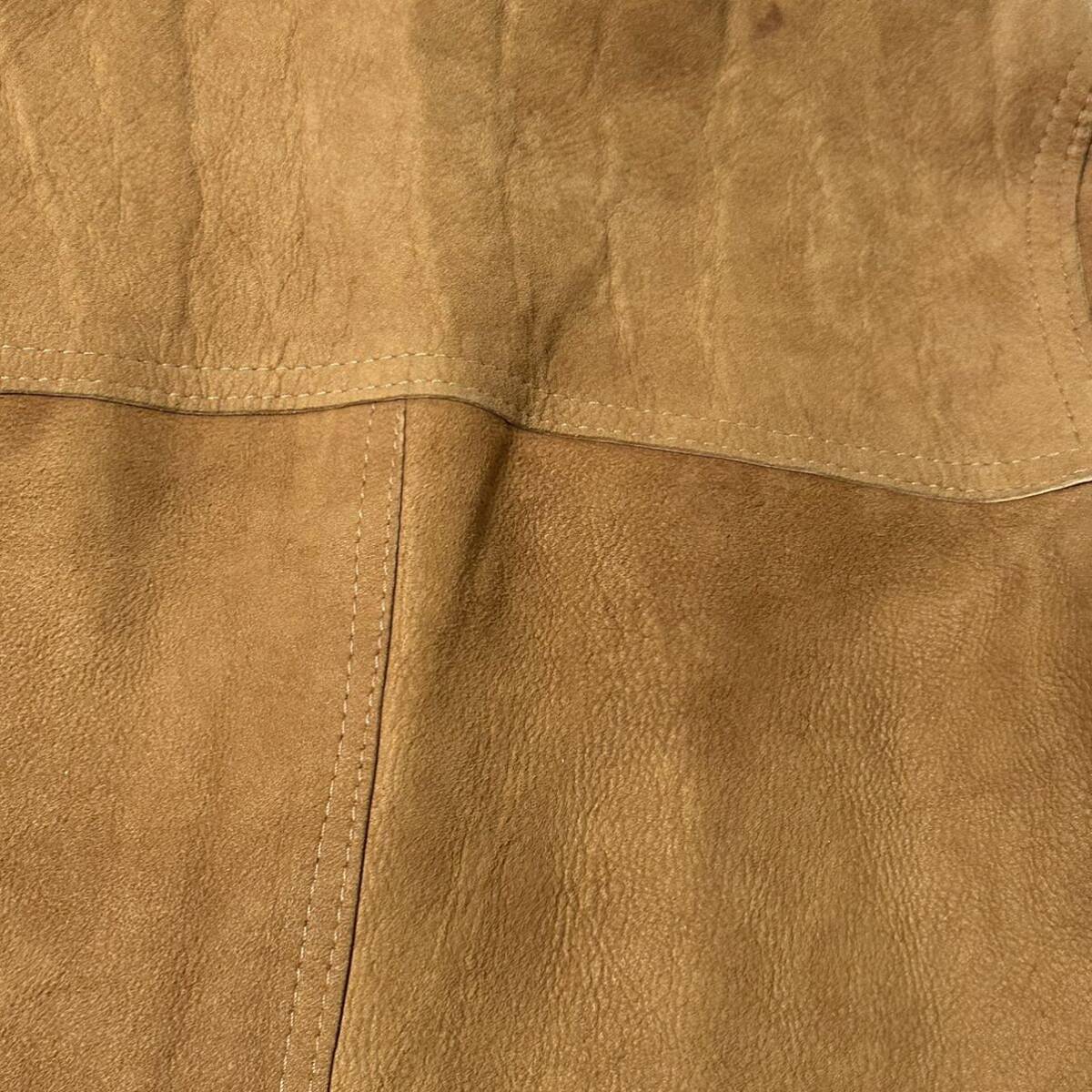 ヴィンテージ レザーシャツ ディアスキン ニュージーランド製 本革 ブラウン Tバック 上質 ウエスタン vintageレザージャケット シャツ_画像7