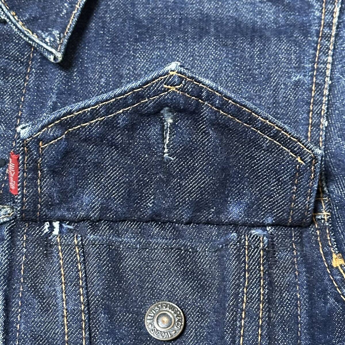 濃紺 60s〜70s 初期 リーバイス LEVI'S ヴィンテージ オリジナル BIG E 70505 色残り USA製 ドス黒 極上 デニムジャケット gジャン 557_画像7