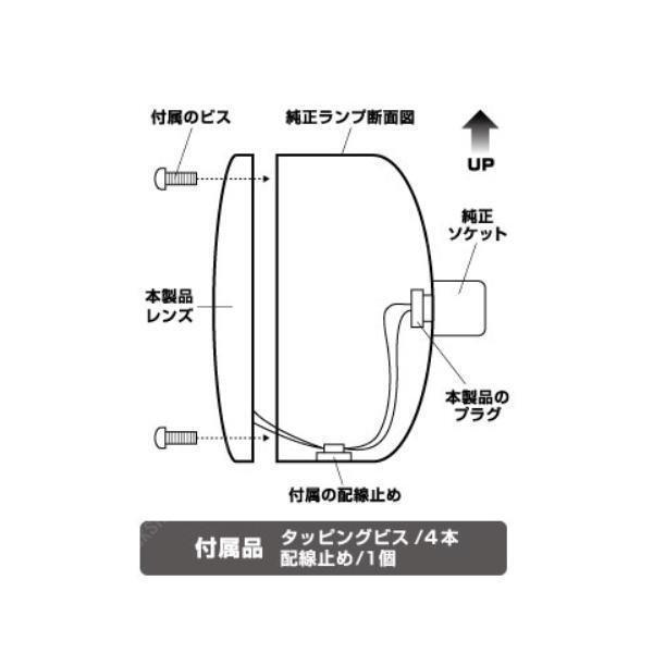 2WAYテールレンズ　2枚セット　ウインカー用　シングル球タイプ　アンバー（橙）　小糸/市光製2連・3連テールランプ用_画像6