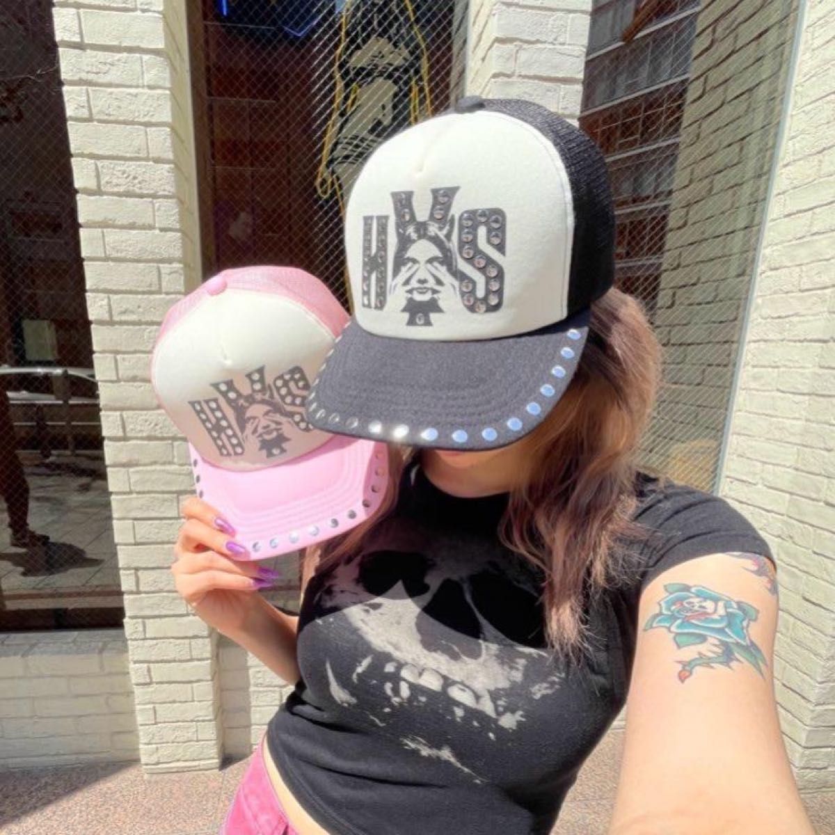 新品】ヒステリックグラマーSEE NO EVIL スタッズメッシュ 新品】ヒステリックグラマーSEE NO EVIL スタッズメッシュ