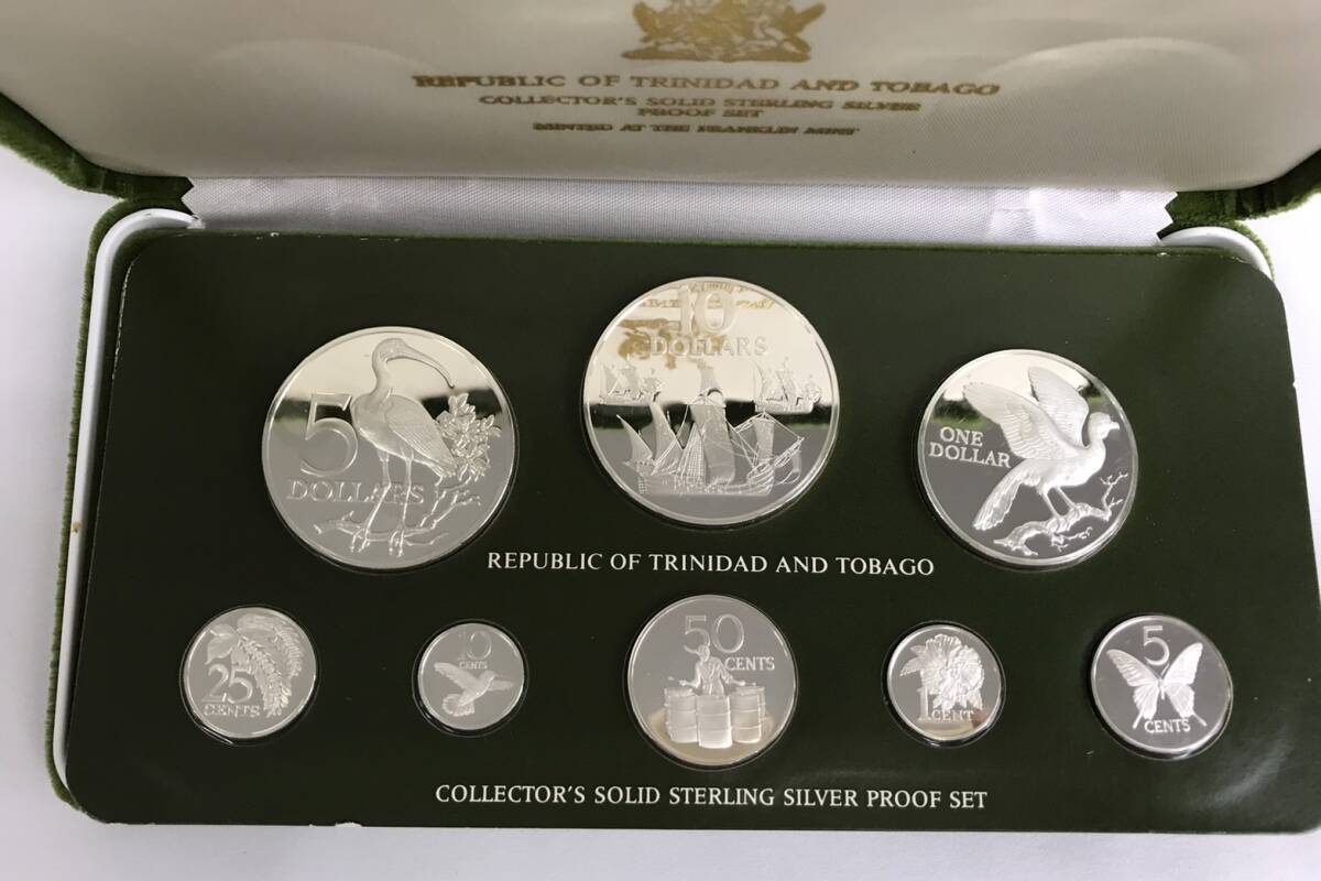 世界のコイン 記念コイン プルーフセット トリニダードトバゴ 1983年 記念貨幣 コレクター スターリング シルバー 925 15j-3-14の画像3