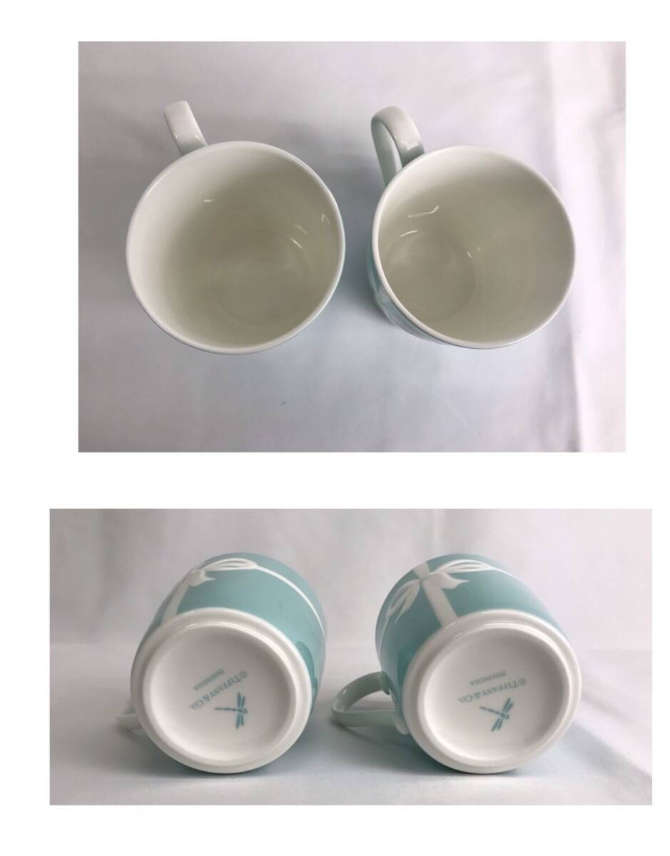 未使用品 TIFFANY＆CO. ティファニー ブルーボックス ブルーリボン ペアマグカップ 食器 プレゼント ギフト マグカップ ブランド 6j-3-3_画像5